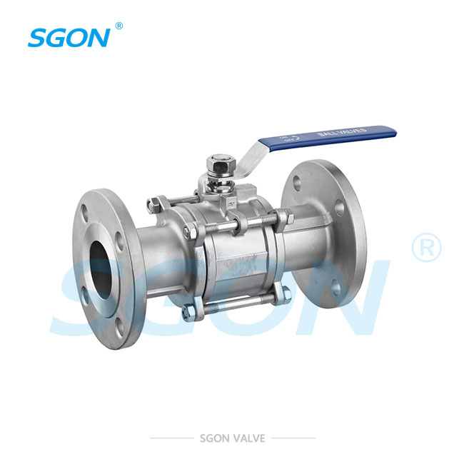 Three piece flange ball valve