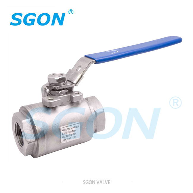 Two piece stainless steel threaded ball valve 6000WOG                 